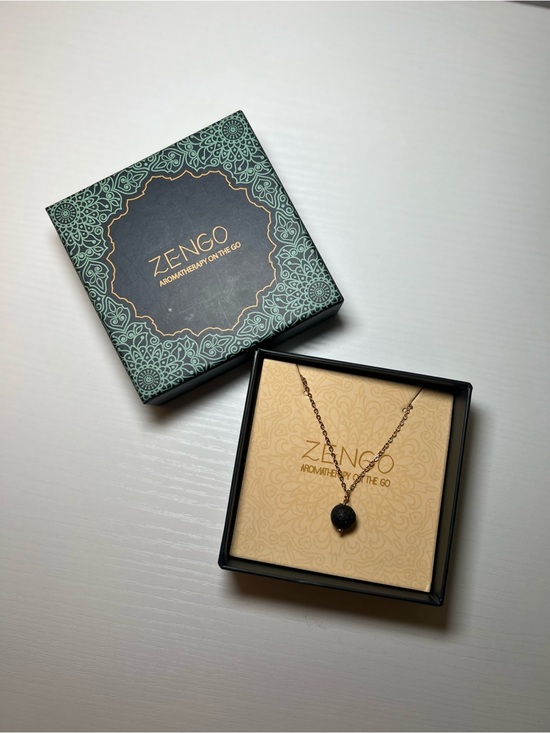 zengo Jewelry - Black Lava Stone Aromatherapy Heart Necklace